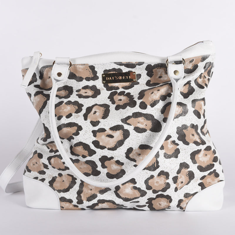 Leather Leopard Print Handbag