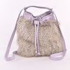 Barred Feather Drawstring Convertible Handbag