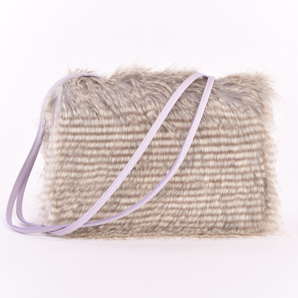 Barred Feather Trapezoid Convertible Handbag