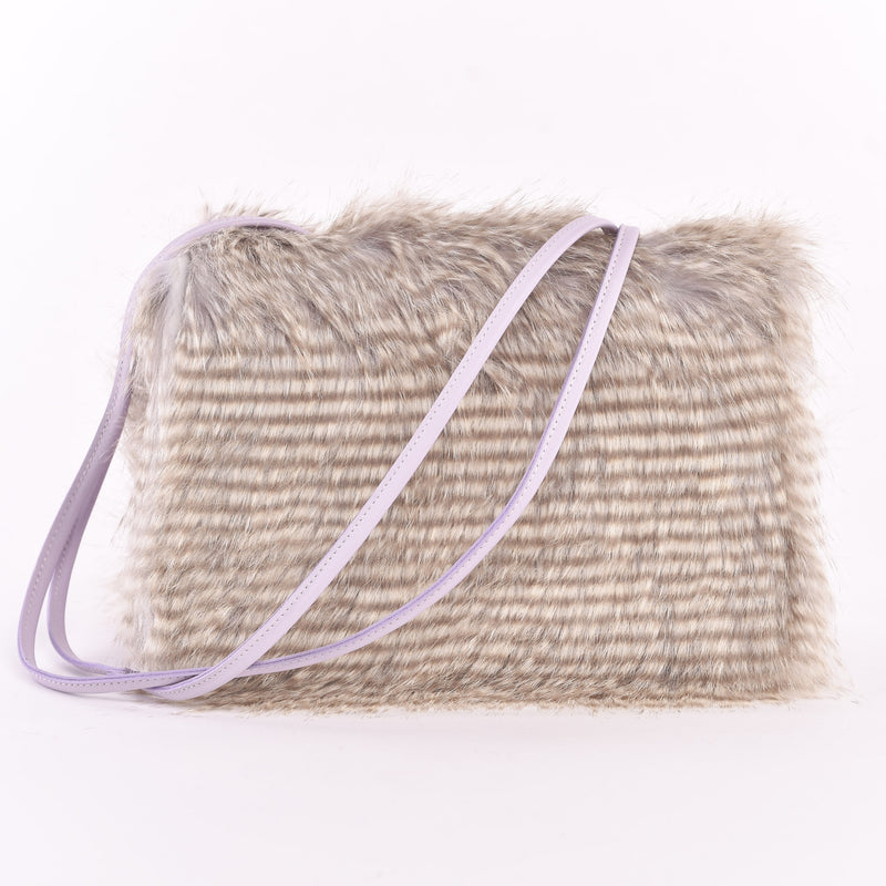 Barred Feather Trapezoid Convertible Handbag