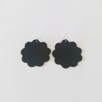 Large Daisy Leather Earrings
