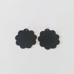 Large Daisy Leather Earrings