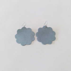 Large Daisy Leather Earrings
