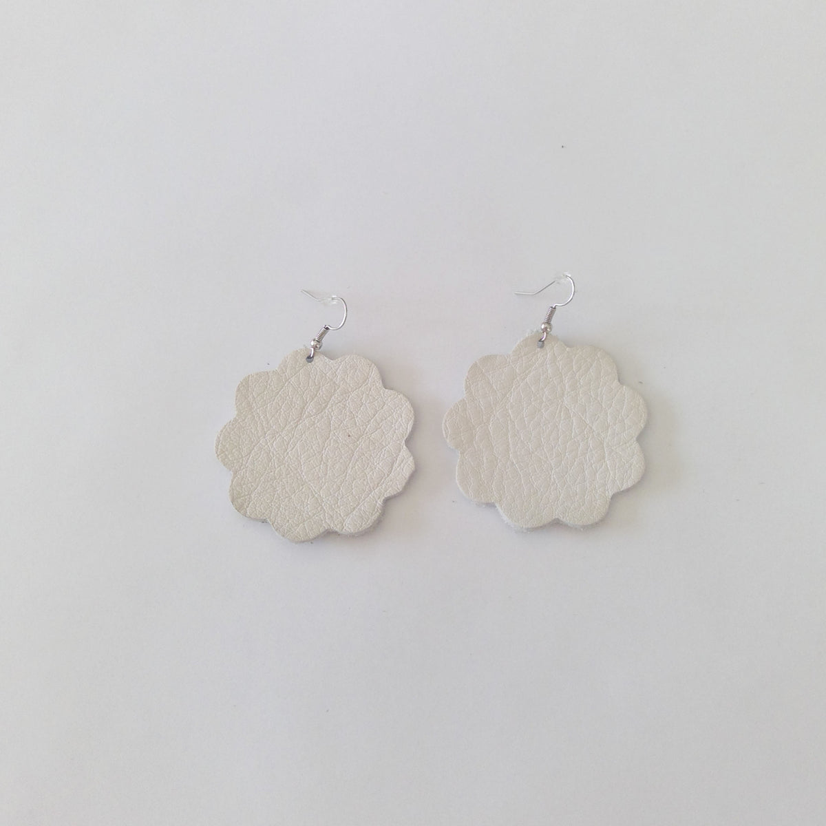 Large Daisy Leather Earrings