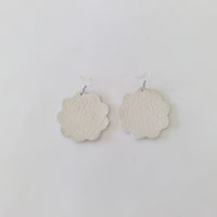 Large Daisy Leather Earrings