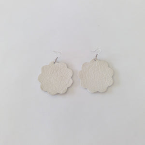 Large Daisy Leather Earrings