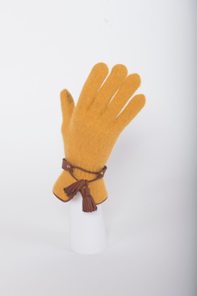 Touch Screen Gloves with Tassel Trim