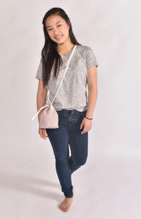 Checkered Leather Drawstring for Girls