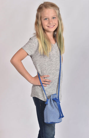 Checkered Leather Drawstring for Girls