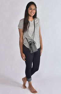 Checkered Leather Drawstring for Girls