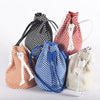 Checkered Leather Drawstring for Girls
