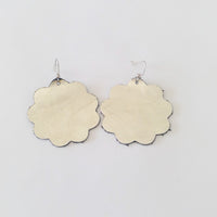 Large Daisy Leather Earrings