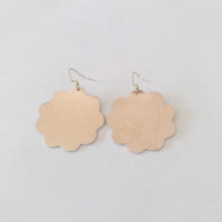 Large Daisy Leather Earrings