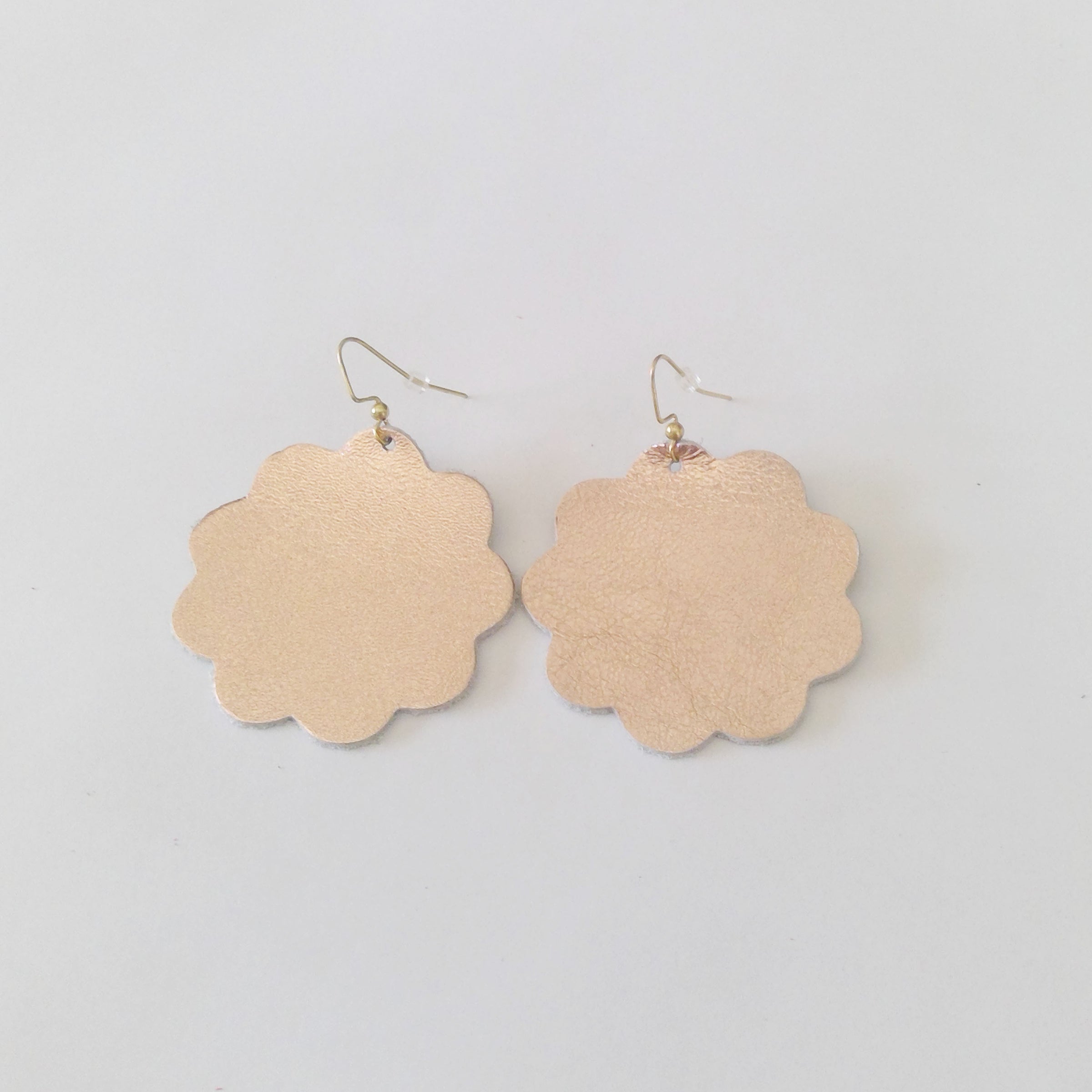 Large Daisy Leather Earrings