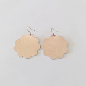Large Daisy Leather Earrings