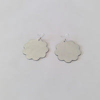 Large Daisy Leather Earrings
