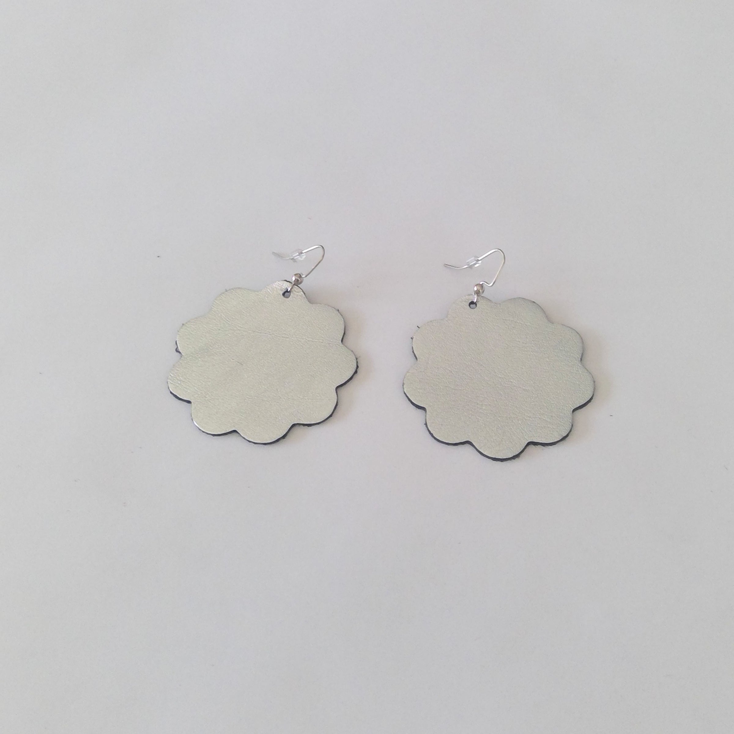Large Daisy Leather Earrings