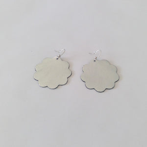 Large Daisy Leather Earrings