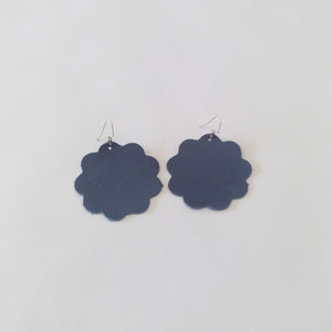 Large Daisy Leather Earrings