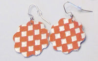 Checkered Leather Earrings and Necklace Collection