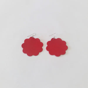 Large Daisy Leather Earrings