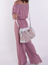 Checkered Sienna Satchel Leather Handbag