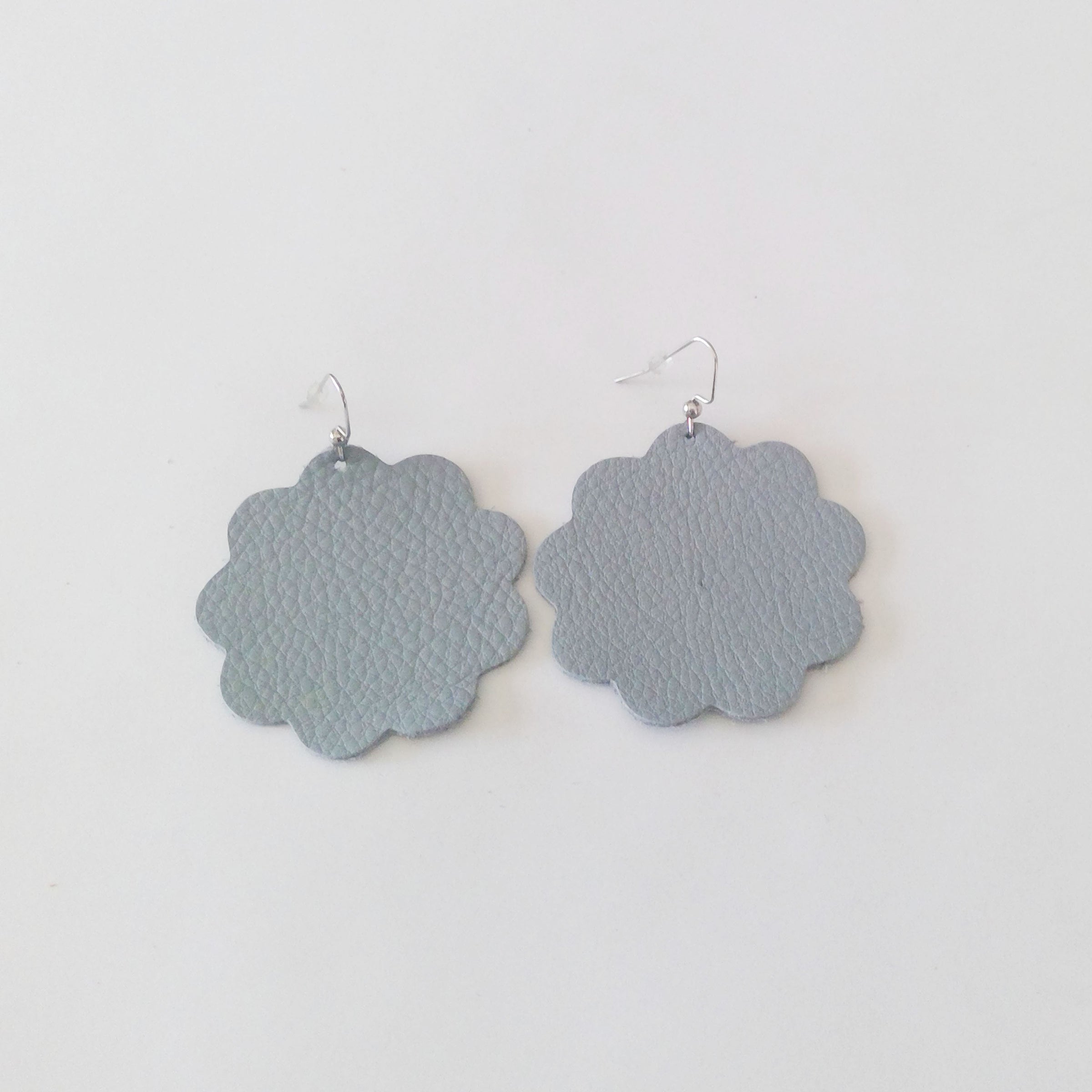 Large Daisy Leather Earrings