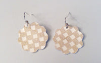 Checkered Leather Earrings and Necklace Collection